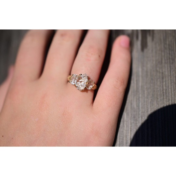 14k gold natural gemstone ring size 3 4 5 6 7 8 9 10 11 12 Avello recycl… - Picture 2 of 4